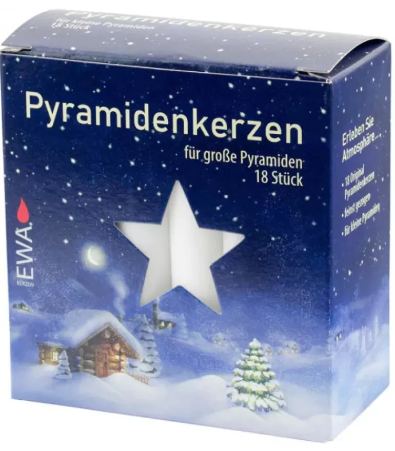 18 Bougies De Noël Pour Pyramide, Pyramidenkerzen 17 Mm