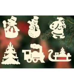 6 Figurines De Noël En Bois Pour Sapin - Set N° 2