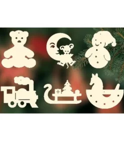 6 Jouets En Bois Pour La Décoration Du Sapin - Set N° 5