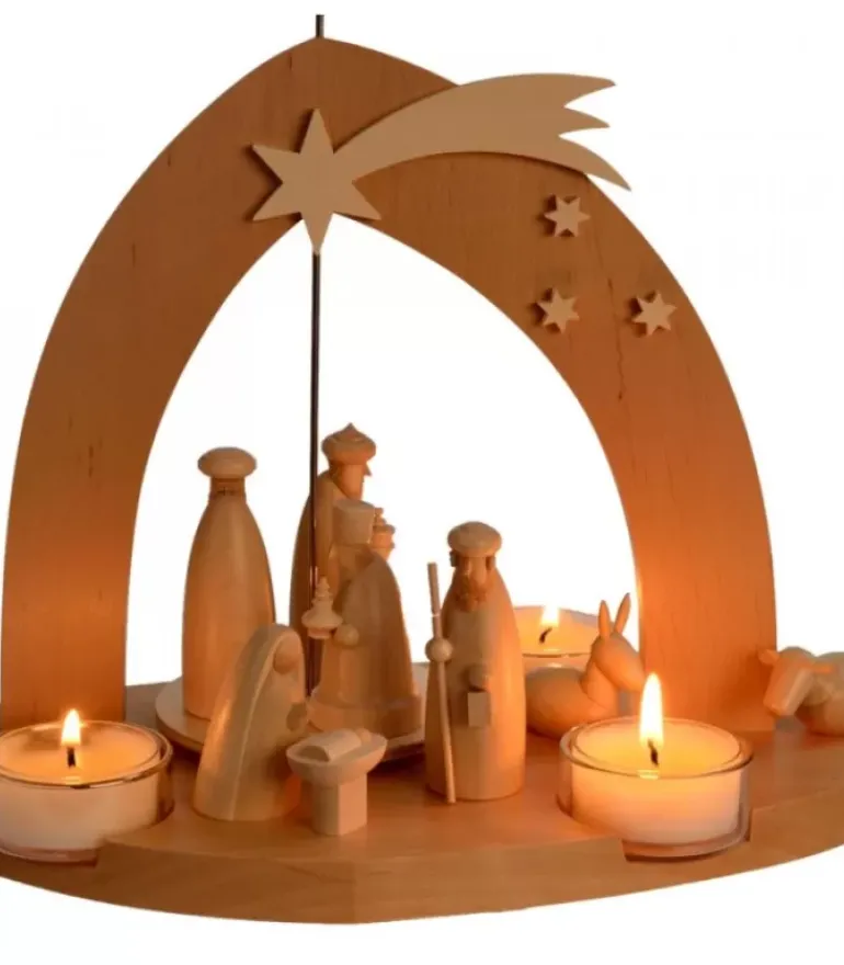 Arche Pyramide Moderne De Noël En Bois D'Aulne