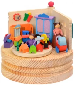 Boite A Musique En Bois, Maman Et Ses 2 Enfants