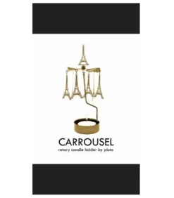 Bougeoir Carrousel Tour Eiffel Dore
