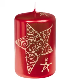 Bougie Décorative De Noël Avec Etoile, 9 Cm