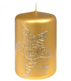 Bougie Décorative De Noël Avec Etoile, 9 Cm