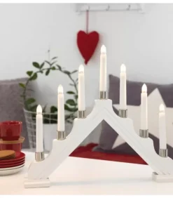 Chandelier À 7 Branches Electrique En Bois Blanc