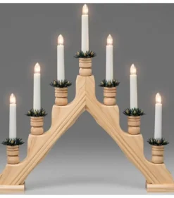 Chandelier 7 Branches Electrique En Bois Naturel