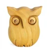 Chouette En Bois Poli, 6,5 Cm
