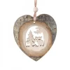 Coeur En Bois A Suspendre Motif Cisele Elan, 7 Cm