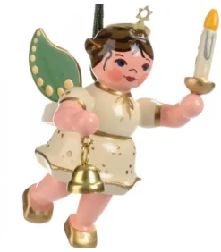 Déco Sapin De Noël, Ange Avec Une Bougie