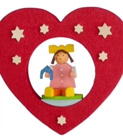 Décoration De Sapin De Noël, Coeur Avec Poupee