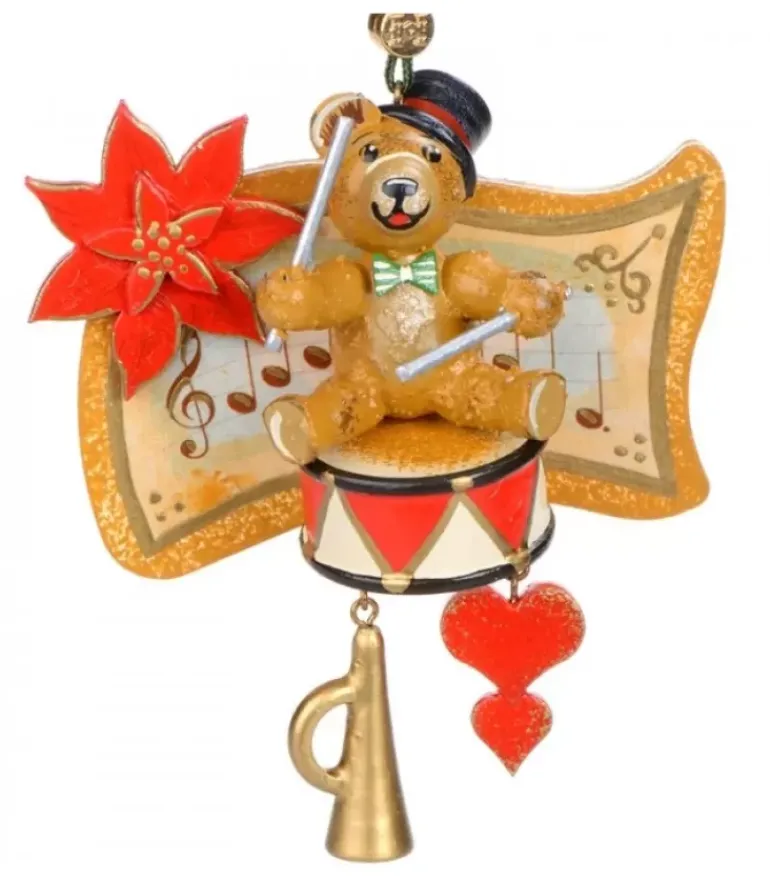 Décoration Sapin De Noël Vintage, Ourson Et Tambour