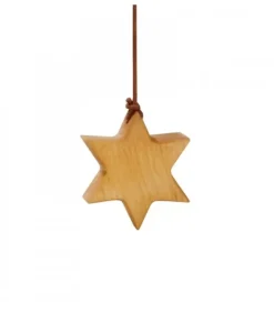Etoile En Bois D'Aulne A Suspendre 5,5 Cm