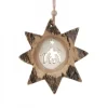Etoile En Bois, Motif Cisele Crèche, 10 Cm