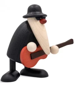 Figurine Musicien Jazz, Guitariste Avec Guitare Rouge