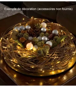 Guirlande Lumineuse Led Effet Gouttes, 100 Diodes Ambrees, Fil Noir