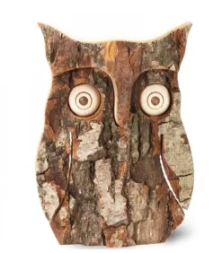 Hibou En Bois D'Ecorce, 10 Cm