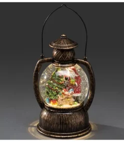 Lanterne À Neige Boule A Led, Père Noël, 20 Cm