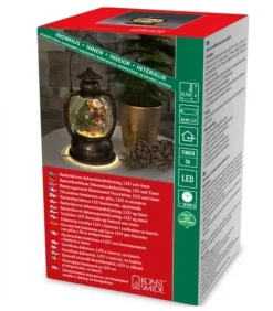 Lanterne À Neige Boule A Led, Père Noël, 20 Cm