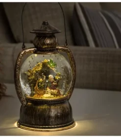 Lanterne À Neige, Crèche De Noël, 20 Cm