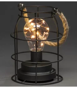 Lanterne Lumineuse A Led En Metal, Ronde, 18 Cm