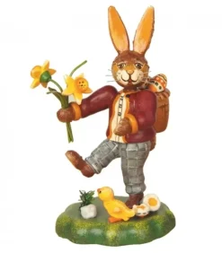 Lapin De Paques En Bois Avec Narcisse