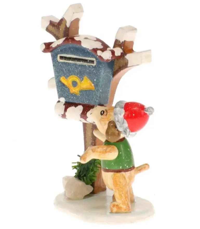 Livreur De Journaux, Chien - Village De Noël Miniature