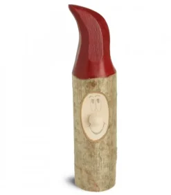 Lutin En Bois Père Noël Avec Bonnet Rouge Peint, 13 Cm