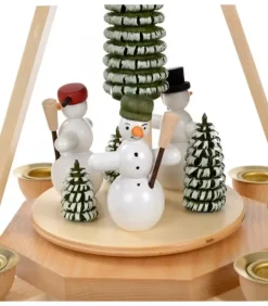 Manège De Noël En Bois Bonhommes De Neige