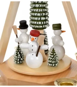 Manège De Noël En Bois Bonhommes De Neige