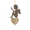 Petit Ange En Metal A Suspendre Et Coeur Dans La Main