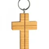 Porte Cle Croix En Bois De Cerisier Avec Croix, 5 Cm