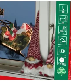 Père Noël Lumineux Avec Rennes Et Traineau