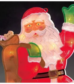 Père Noël Lumineux Qui Salue