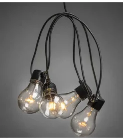 Rallonge 10 M Pour Guirlande Lumineuse De Terrasse, 10 Ampoules Ambrees