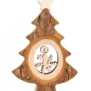Sapin De Noël En Bois Avec Bougie Ciselee, 12 Cm