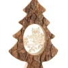 Sapin En Bois Avec Chouette Ciselee, 18,5 Cm