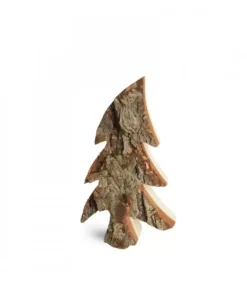 Sapin En Bois, Forme Penchee, 15 Cm
