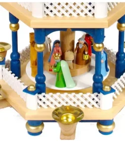 Weihnachtspyramid Allemande 2 Etages Blanc Bleu